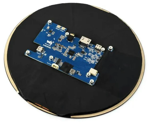 Alt view image 3 of 3 - 7 Inch HDMI Round Capacitive Touch Display 1080x1080 IPS Panel, 10-Point Touch Optical Bonding Toughened Glass