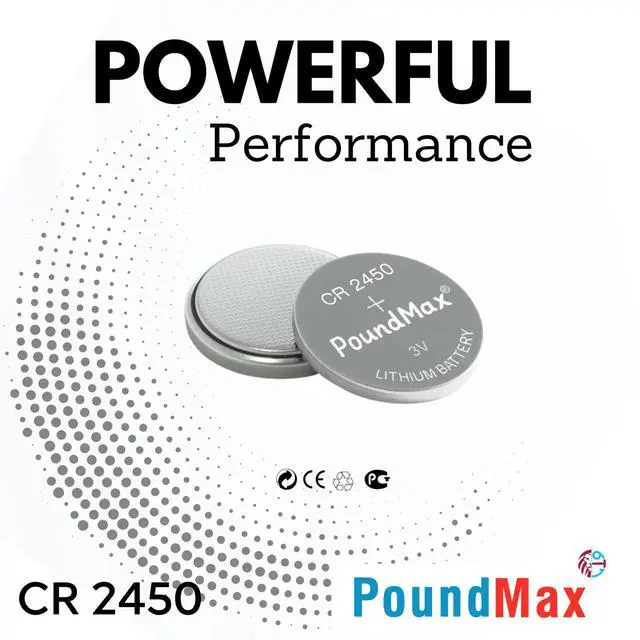 Alt view image 7 of 7 - PoundMax CR 2450 Batteries 3v Lithium Button Cell Battery Combo Pack - 5 Count
