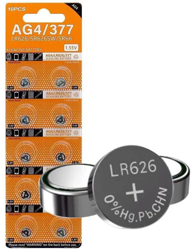 Main image of Cotchear 10pcs 1.5V AG4 LR626 Alkaline Button Battery L626 LR626 LR66 SR626 377 SR626SW Batteries Coin Cells for Watches Calculators Toys