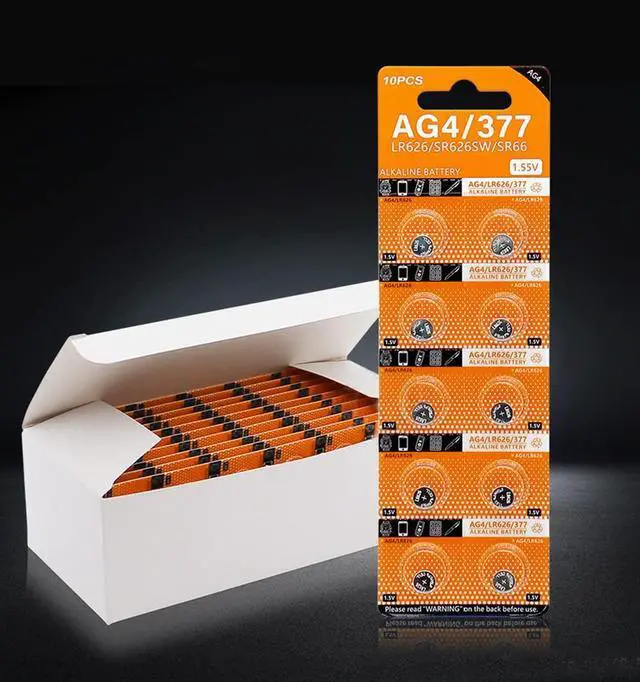 Alt view image 5 of 6 - Cotchear 10pcs 1.5V AG4 LR626 Alkaline Button Battery L626 LR626 LR66 SR626 377 SR626SW Batteries Coin Cells for Watches Calculators Toys