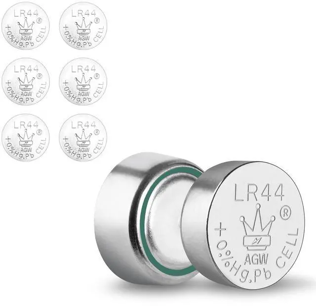 Main image of AISUNOUTDOOR LR44 Alkaline Button Batteries - Long-Lasting Power for Small Electronics, Toys, Watches, and More, 6-Pack