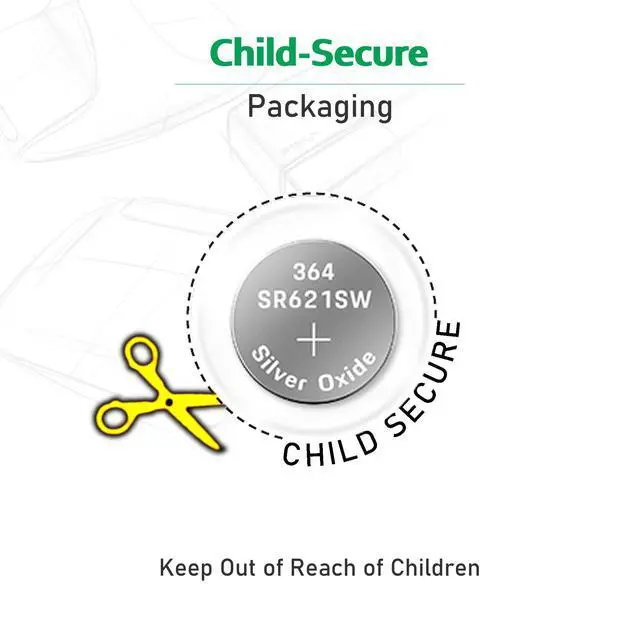 Alt view image 6 of 7 - LiCB 20 Pack SR621SW 364 164 363 AG1 Battery 1.5V Button Cell Watch Batteries