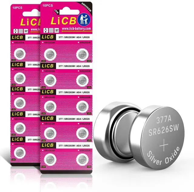 Main image of LiCB 20 Pack SR626SW 377 626 Watch Battery 1.5V Button Cell Batteries