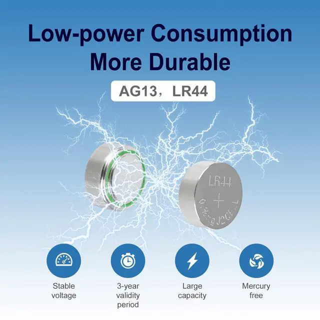 Alt view image 6 of 7 - kunying AG13 LR44 Batteries 25-Pack, 1.5V A76 357 L1154F SR44 | 1.5V alkaline button cell, leak-proof, mercury-free, long shelf life, ideal for toys, calculators, laser pointers
