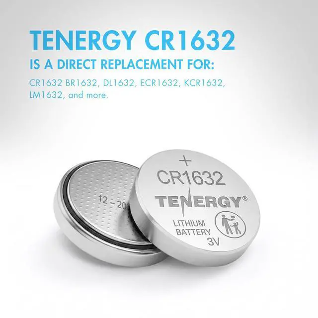 Alt view image 5 of 7 - Tenergy CR1632 3V Lithium Button Cell, for Watches, Key Fobs, Calculators, Medical Devices, and More, 5 Count (Pack of 1)