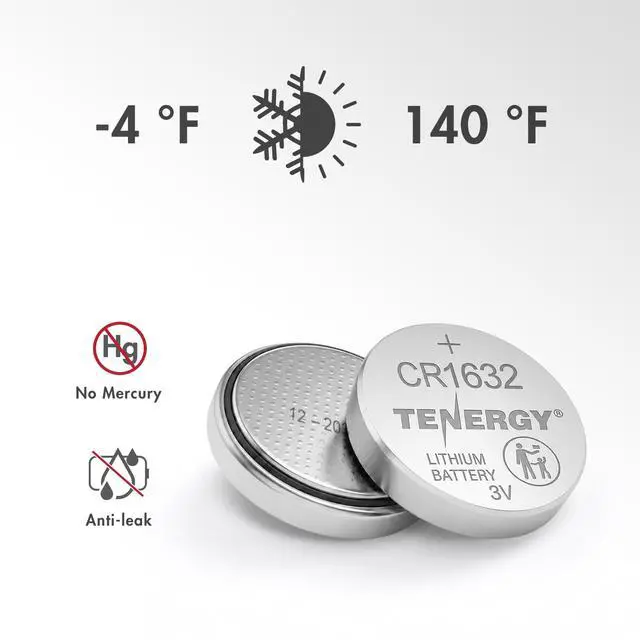Alt view image 6 of 7 - Tenergy CR1632 3V Lithium Button Cell, for Watches, Key Fobs, Calculators, Medical Devices, and More, 5 Count (Pack of 1)