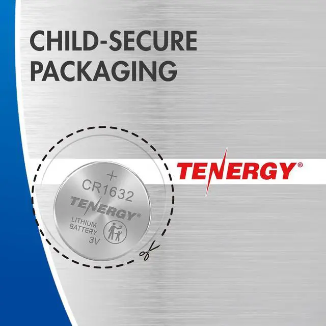 Alt view image 7 of 7 - Tenergy CR1632 3V Lithium Button Cell, for Watches, Key Fobs, Calculators, Medical Devices, and More, 5 Count (Pack of 1)
