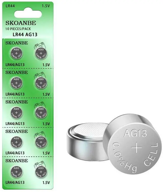Alt view image 2 of 7 - SKOANBE 10PCS AG13 LR44 303 A76 357 SR44 1.5V Battery Button Coin Cell Batteries
