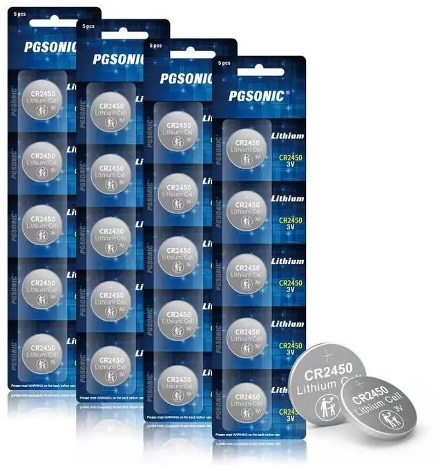 Main image of PGSONIC 20 Pack CR2450 3V Lithium Coin Battery