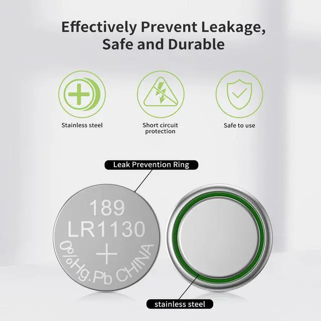 Alt view image 4 of 7 - POWEROWL High Capacity LR1130 AG10 Batteries 30 Pack, SG10 389 189 Premium Alkaline Battery 1.5V Button Coin Cell Batteries