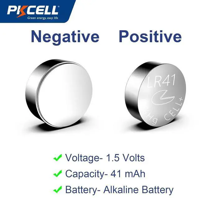 Alt view image 2 of 7 - PKCELL AG3 1.5V Battery LR41 392 384 192 Button Alkaline Cell for Digital Thermometer- 5Count | 1.5V 392 384 Button Cell Batteries for Thermometer, Watch
