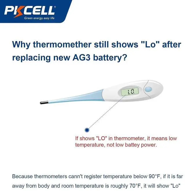 Alt view image 3 of 7 - PKCELL AG3 1.5V Battery LR41 392 384 192 Button Alkaline Cell for Digital Thermometer- 5Count | 1.5V 392 384 Button Cell Batteries for Thermometer, Watch