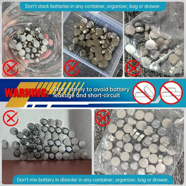 Alt view image 5 of 7 - PGSONIC 50 Pack LR44 Batteries, 1.5 Volt Alkaline Button Cell Batteries with Long Lasting Power