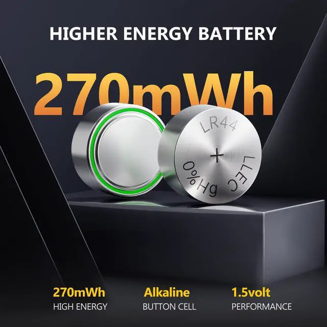 Alt view image 2 of 7 - HIVEVOLT AG13 LR44 Batteries 24 Count, L1154F A76 357 303 SR44 Premium Alkaline Battery 1.5V Button Coin Cell
