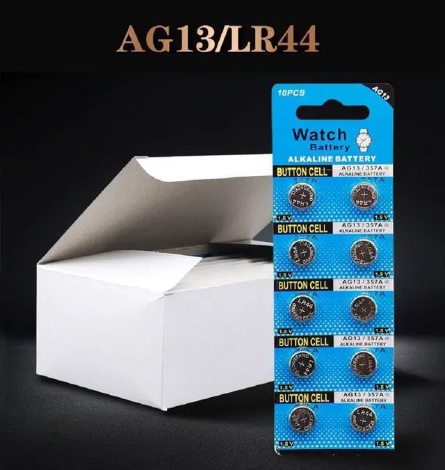 Alt view image 4 of 5 - Cotchear 10pcs LR44 Batteries AG13 Button Cell Battery L1154 Battery 1.5V G13 357 303 SR44 LR1154 Button Coin Batteries
