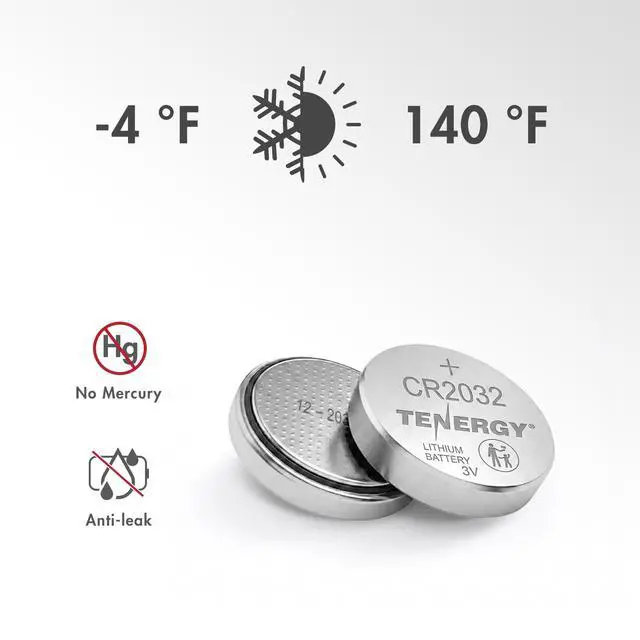Alt view image 6 of 7 - Tenergy 3V CR2032 Batteries, Lithium Button Coin Cell 2032 Battery, Compatible with AirTags, Key FOBs, Calculators, Coin Counters, Watches, Heart Rate Monitors, Glucometer, and More, 10 Count