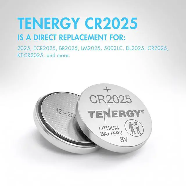 Alt view image 5 of 7 - Tenergy 3V CR2025 Batteries, Lithium Button Coin Cell 2025 Battery, for Key FOBs & Other Devices, 5 Count