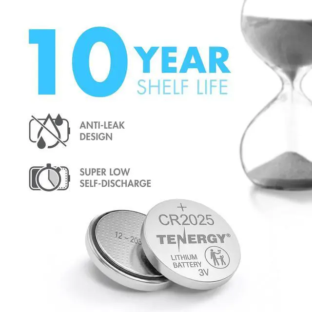 Alt view image 4 of 7 - Tenergy 3V CR2025 Batteries, Lithium Button Coin Cell 2025 Battery, for Key FOBs & Other Devices, 5 Count