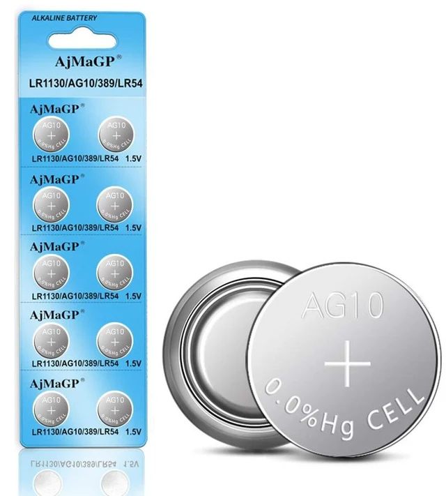 Main image of AjMaGP 10 Pack AG10 389A LR1130 LR54 L1131 SR1130 1.5v Button Cell Coin Battery