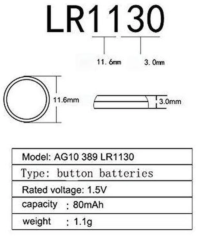Alt view image 3 of 7 - AjMaGP 10 Pack AG10 389A LR1130 LR54 L1131 SR1130 1.5v Button Cell Coin Battery