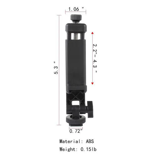 Alt view image 3 of 6 - Leenconghui Multifunctional Universal Cell Phone Tripod Mount Adapter 360 Rotation Camera Hot Shoe Phone Holder Compatible with Canon Nikon Sony DSLR