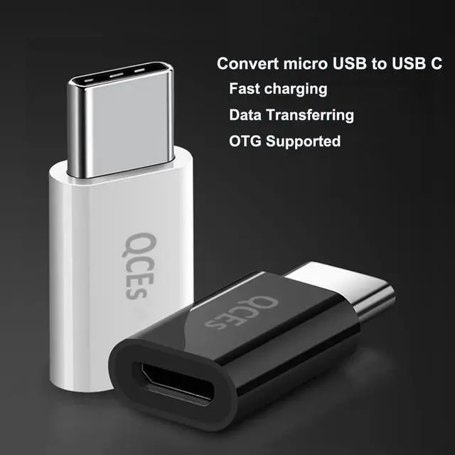Alt view image 4 of 7 - QCEs Micro USB to USB C Adapter 2Pack, Type C Adapter Fast Charging Compatible with iPhone 16/15 Pro Plus, Galaxy S24/S23, Type-C Phones, Tablets