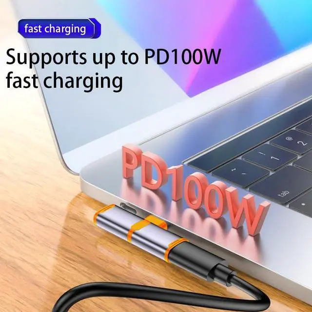 Alt view image 4 of 5 - USB C Headphone adapter, 2-in-1 USB C to IP headphone jack with HiFi sound quality, equipped with Type-C jack 100W fast charging adapter, compatible with mobile phones 17 17 Pro 17promax,orange