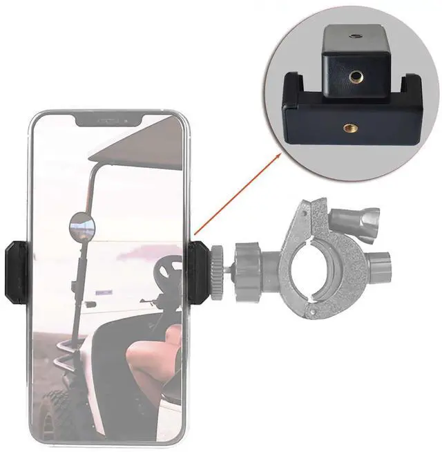 Alt view image 5 of 6 - 2 Pack Cell Phone Tripod Mount Adapter,Flexible Phone Holder Clip for Monopods, Selfie Sticks, and Mini Tripods Ideal for Travel and Photography Black