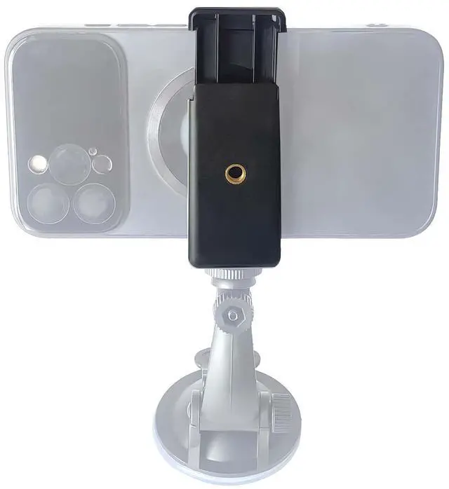 Alt view image 6 of 6 - 2 Pack Cell Phone Tripod Mount Adapter,Flexible Phone Holder Clip for Monopods, Selfie Sticks, and Mini Tripods Ideal for Travel and Photography Black