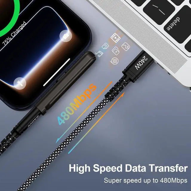 Alt view image 7 of 7 - 240W USB C to USB C Fast Charging Flat Phone Charger Type-C Phone Stand | 2-in-1 Invisible Holder Foldable Charger 360 Detachable Sideways Stand for Samsung Galaxy S26 Ultra Z Flip8 Fold8, iPhone 17