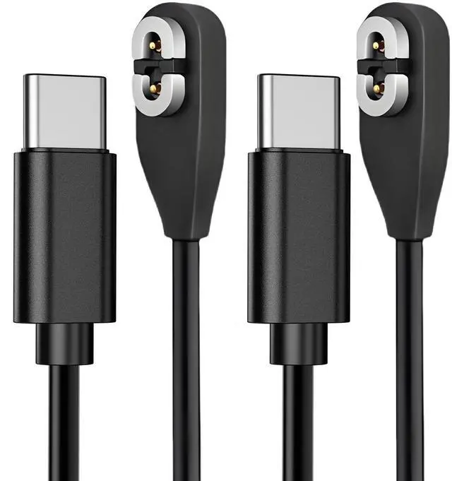 Main image of Shokz Headphone Charger USB C Cable to Magnetic Charging Cord 2-Pack 3.3ft | USB Type C to Shokz Magnetic Charging Cord Compatible with Aftershokz Aeropex, Shokz OpenRun Pro/Air/Mini, OpenComm 2