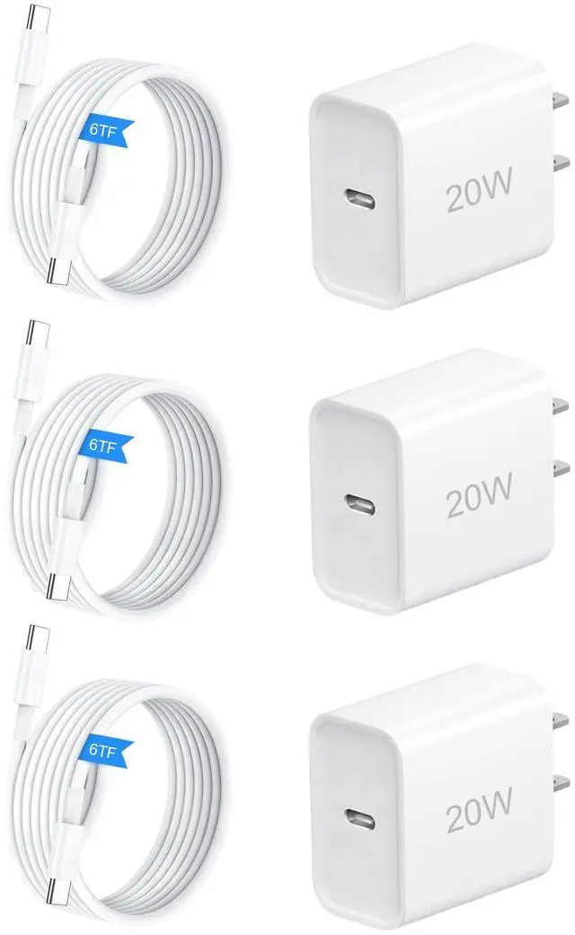 Main image of USB C Charger Block, 20W Fast Charge Type-C Adapter, 3 Pack USB C Wall Charger for iPhone 17/17 Pro/16/16 Pro/16 Pro Max/15/15 Plus/15 Pro/15 Pro Max