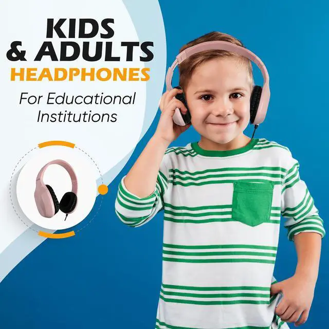 Alt view image 2 of 7 - Bulktech 1 Pack Wired On-Ear Leather Headphones with 3.5mm Connector, Oval Metal Housing, Black
