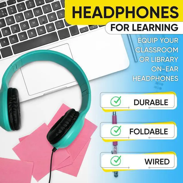 Alt view image 5 of 7 - Bulktech 1 Pack Wired On-Ear Leather Headphones with 3.5mm Connector, Oval Metal Housing, Black