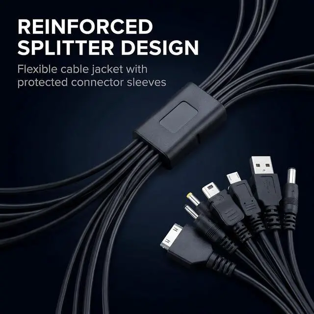 Alt view image 5 of 7 - Juroicessry 1 Piece 10 in 1 USB Multi Charger Cables for Mobile Phones Charging Cord 20CM/7.87in Universal to Multi Plug Cell Phone Charger Cable 10 in 1 USB Cable for Smartphone Charger Cable 7.87in
