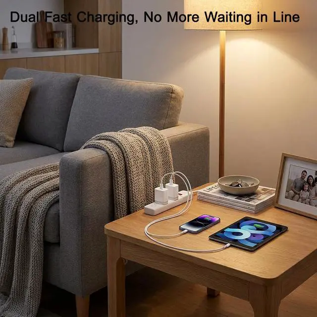 Alt view image 2 of 4 - 20W USB C Fast Charger Block, Type-C Wall Charger Plug Portable Power Adapter Compatible with iPhone 17 16 15 14 13 12 11 Pro Max XS XR SE 8 7 6, iPad mini Air
