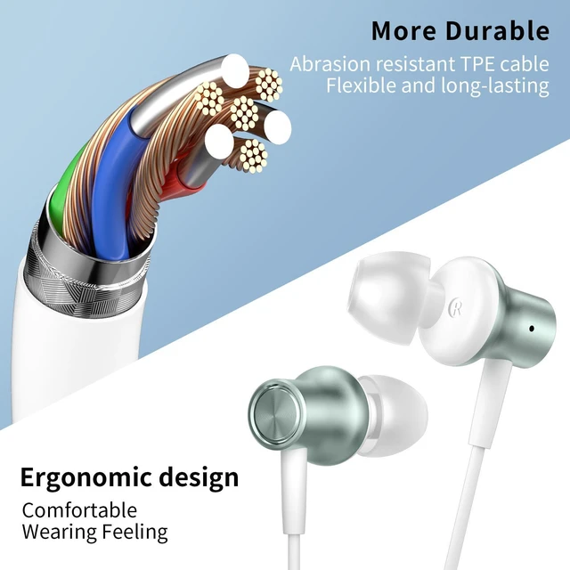 Alt view image 6 of 7 - USB C Earbuds Wired Headphone for iPhone 18 Pro Max 17 16 16e 15 for Samsung A17 A16 S26 Ultra S25 Headphones Wired,USB Type C Earphones With Microphone for iPad Pro Air Pixel 11 10 9,Green