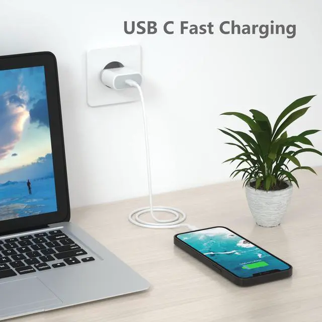 Alt view image 6 of 7 - Anigaduo 20W USB C Fast European Plug Adapter for iPhone 16/16 Pro/16 Pro Max/16 Plus/15/14/13/12/11, USBC Charger Cube Travel Charging Power Block for Europe EU Euro Spain Italy France Germany