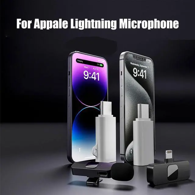 Alt view image 2 of 5 - Type C to Lightning Microphone Adapter, USB C Male to Lightning Female Converter for Wireless Lavalier Microphone to your phone, Not for Headphone and Data, also Can charge for iPhone17/ 16 Series etc