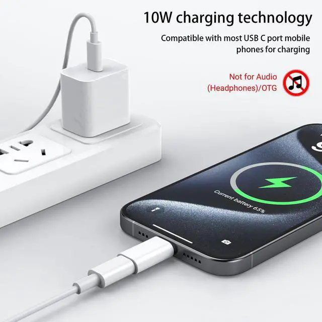 Alt view image 5 of 5 - Type C to Lightning Microphone Adapter, USB C Male to Lightning Female Converter for Wireless Lavalier Microphone to your phone, Not for Headphone and Data, also Can charge for iPhone17/ 16 Series etc