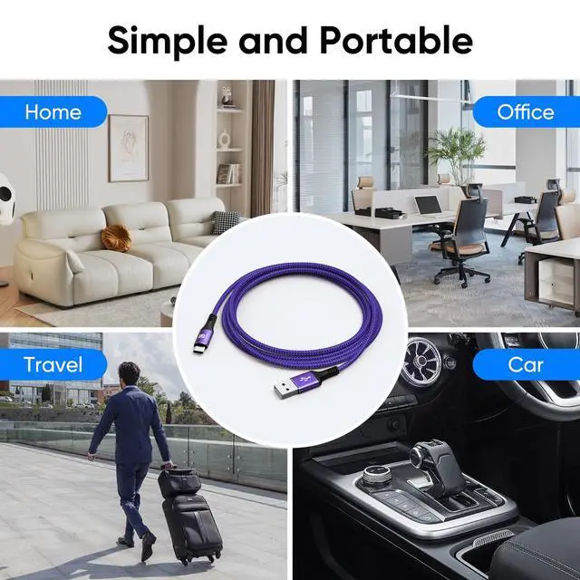 Alt view image 5 of 6 - D Dymoece USB C Cable 5 Pack 10ft USB Type C to A Cord Fast Charging | USB to USB C Cable Nylon Braided for Samsung Galaxy S26 S25 S24 Note 9 Note 8 Galaxy Note S21 S20 S10 Plus USB Type C Cable