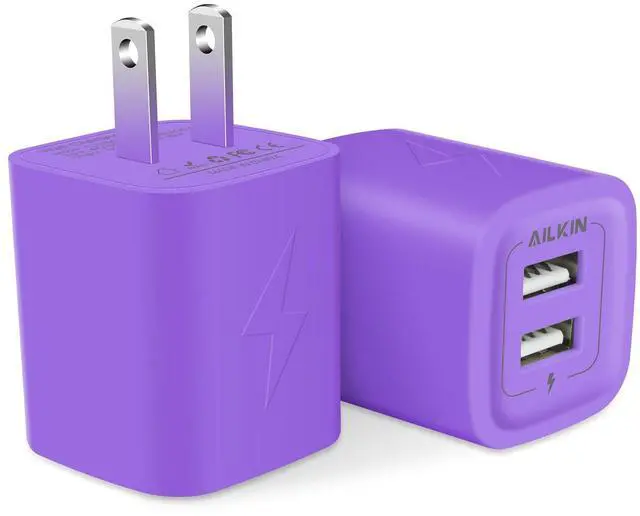Main image of USB Plug Wall Charger Fast Charging Block Power AC Adapter Dual Port Charge | USB Cube Travel Brick Cell Phone Quick Chargers Box for iPhone, iPad, Samsung Phones USB Charging Base
