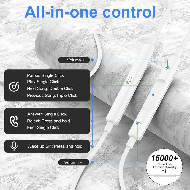 Alt view image 3 of 7 - Plug in Earbuds 3.5mm Jack Wired Earbuds for Samsung Galaxy A15 A14 A13 A07 | A06 A25 A24 A23 S10 S9 S8 Wired Ear Buds, in-Ear Headphones Earphones with Microphone for iPhone iPad iPod Computer Laptop