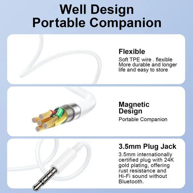 Alt view image 4 of 7 - Plug in Earbuds 3.5mm Jack Wired Earbuds for Samsung Galaxy A15 A14 A13 A07 | A06 A25 A24 A23 S10 S9 S8 Wired Ear Buds, in-Ear Headphones Earphones with Microphone for iPhone iPad iPod Computer Laptop