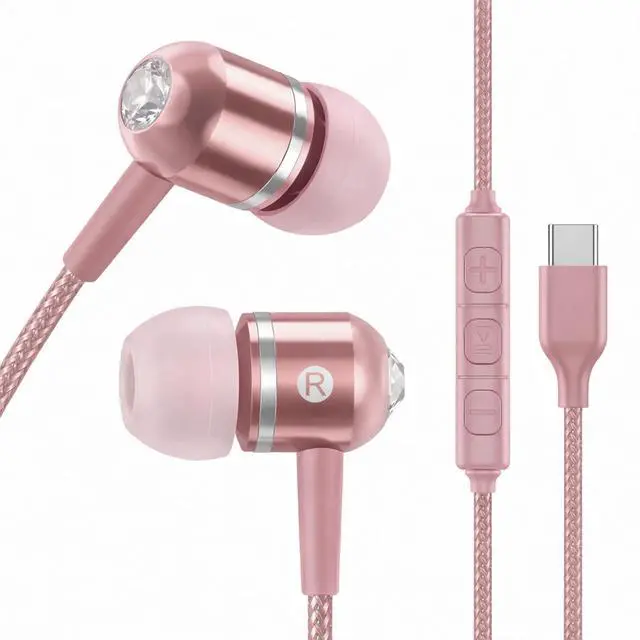 Main image of ADOOPE USB-C Wired Earbuds with Microphone, in-Ear Headphones for Android & USB-C Devices, Noise-Isolating Stereo Earphones with Inline Remote for Phone Calls, Music & Video - Pink