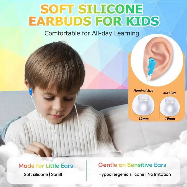 Alt view image 4 of 7 - Ladont 10-Pack Kids Earbuds for Classroom School Librariy, Wired Headphones, in Ear Earbuds for Kids Student, 3.5mm Earphones for Chromebook Laptop PC