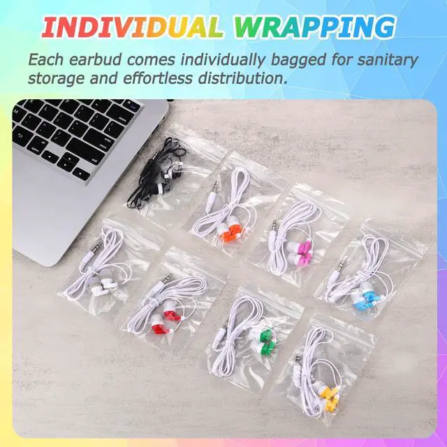 Alt view image 7 of 7 - Ladont 10-Pack Kids Earbuds for Classroom School Librariy, Wired Headphones, in Ear Earbuds for Kids Student, 3.5mm Earphones for Chromebook Laptop PC