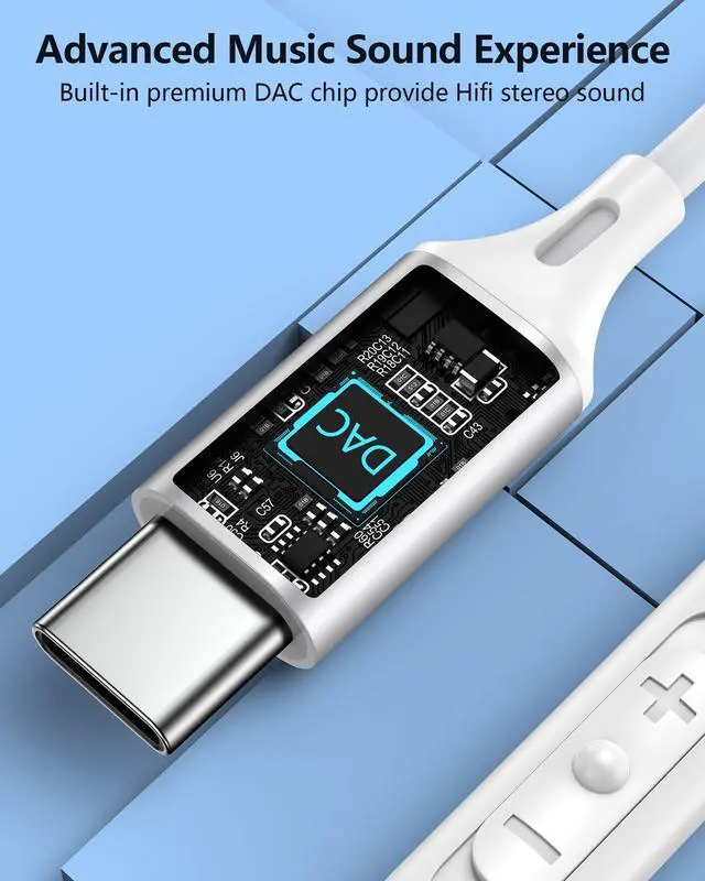 Alt view image 2 of 7 - iPhone 17 USB C Headphones Wired, Earbuds with Microphone for iPhone 17e 16 | Type C in-Ear Headphones with Mic, USBC Wired Ear Buds for Samsung Galaxy S26 S25 S24 A17 Pixel Earphones