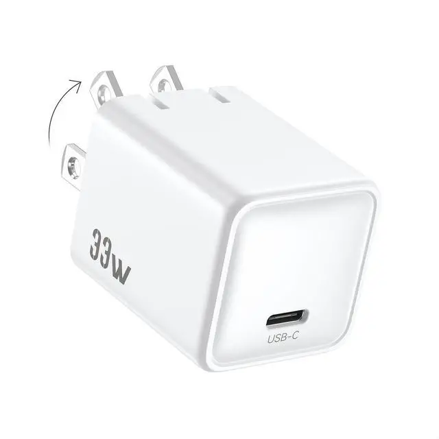 Main image of Fast Charging USB C Wall Phone Charger, GaN PD3.0 PPS Compact Foldable 33W | Small Foldable Plug, Travel Phone Charger Adapter for Apple iPhone 16/15 Pro Max Series,Galaxy S25/Pixel 9/iPad Pro (White)