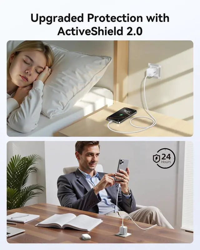 Alt view image 6 of 7 - Fast Charging USB C Wall Phone Charger, GaN PD3.0 PPS Compact Foldable 33W | Small Foldable Plug, Travel Phone Charger Adapter for Apple iPhone 16/15 Pro Max Series,Galaxy S25/Pixel 9/iPad Pro (White)